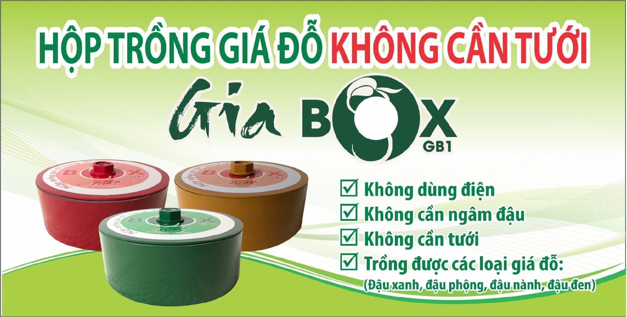 Hộp trồng giá đỗ không cần tưới GIABOX