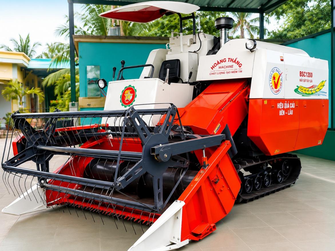 Máy gặt đập lúa liên hợp Hoàng Thắng