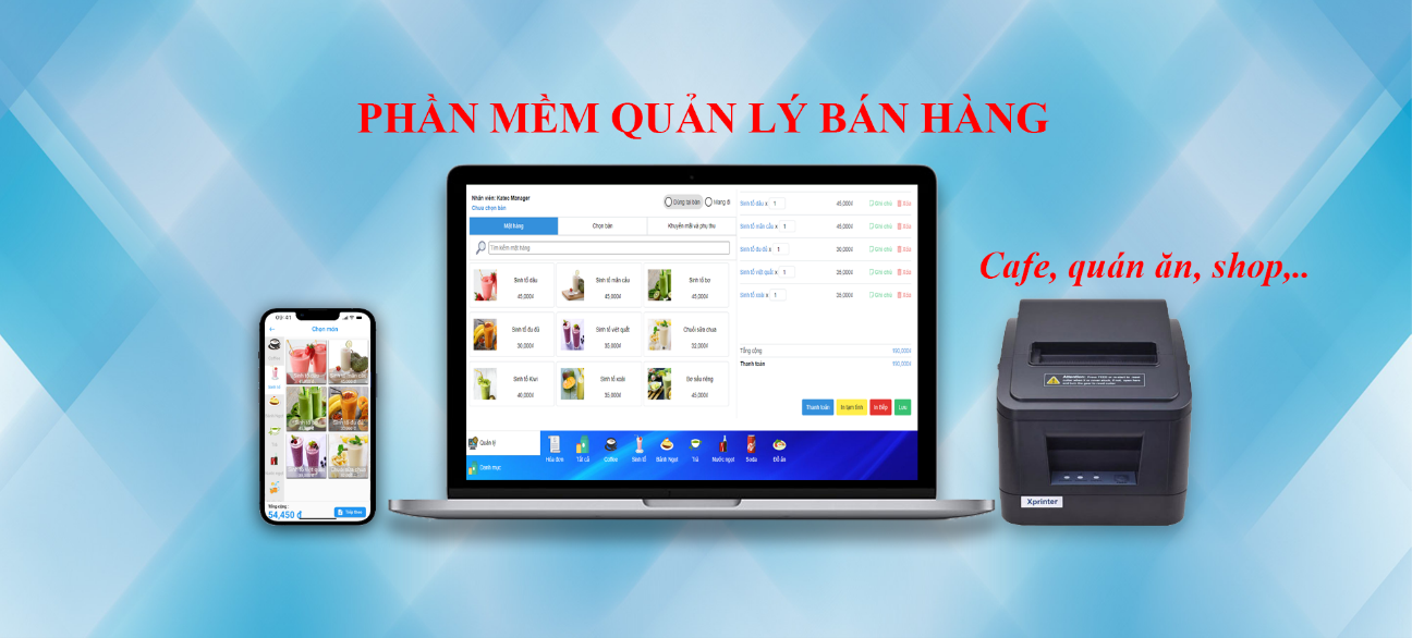 Phần mềm quản lý café, ăn uống – Kaviet